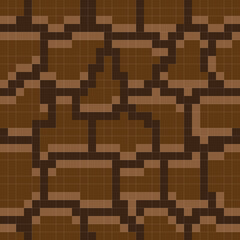 Earth wall texture pixel art. Vector picture.