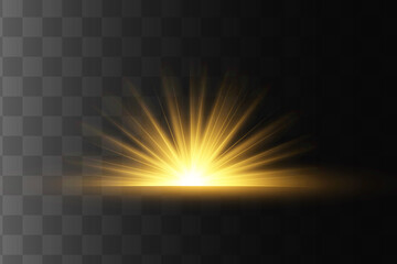 Glow isolated yellow light effect, lens flare