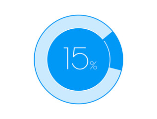 15% Percentage, 15 Percentage diagrams infographic
