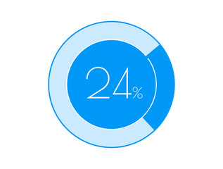 24% Percentage, 24 Percentage diagrams infographic