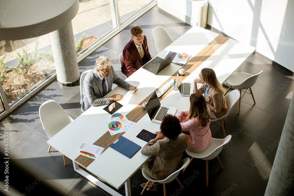 Wall mural Multiethnic business people working together in the office