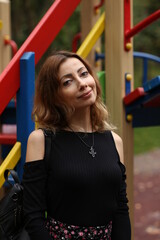 Portrait of beautiful woman in the park