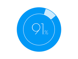 91% Percentage, 91 Percentage diagrams infographic