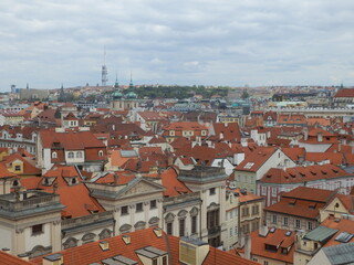 Prague old town view from above