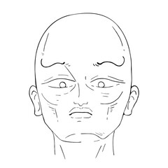 Creative design of serious man head