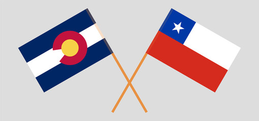 Crossed flags of The State of Colorado and Chile