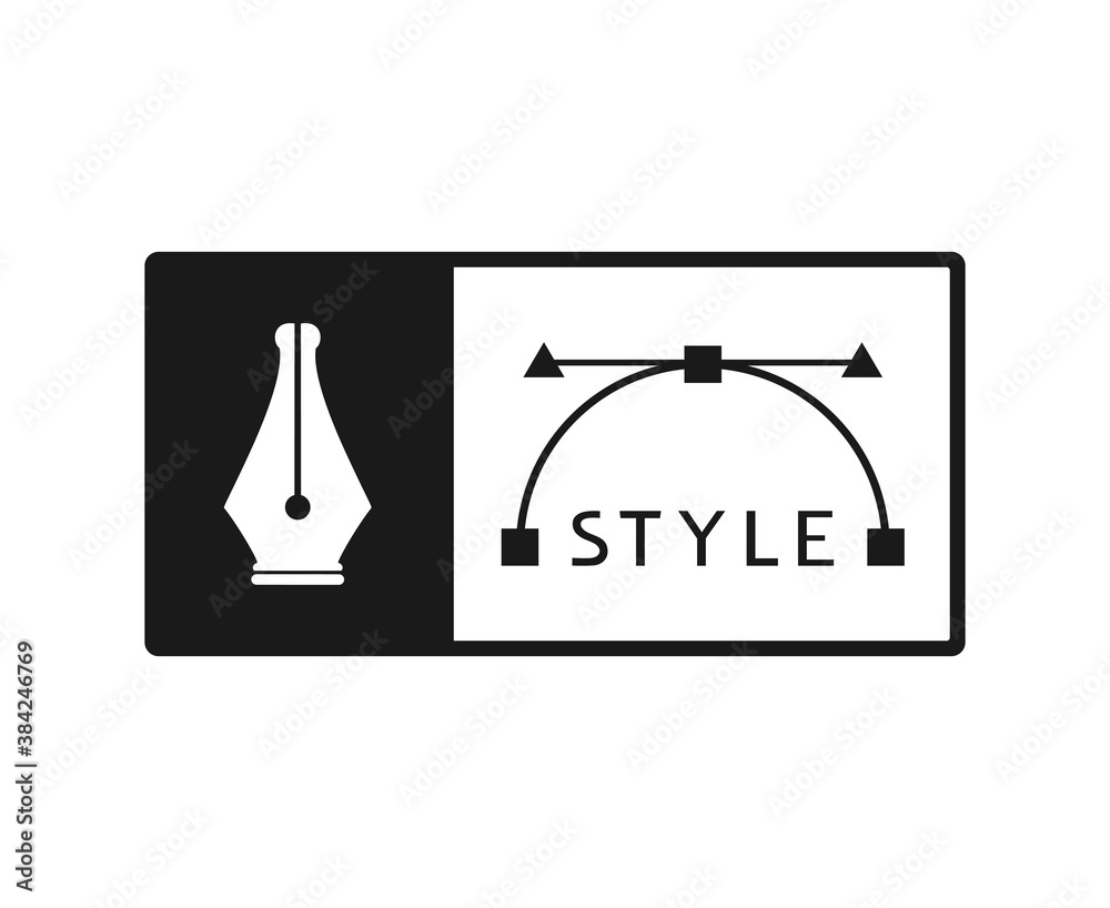 Sticker creative design of digital drawing tools symbol