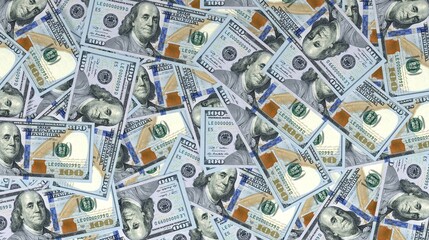 dollars background with high resolution 4K 8K - A pile of one hundred US dollars - Banknotes. Cash bills
