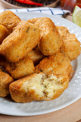 .Codfish cake, very traditional in Portuguese cuisine. Made of cod and potato
