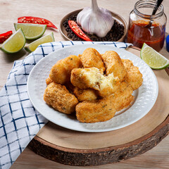 .Codfish cake, very traditional in Portuguese cuisine. Made of cod and potato