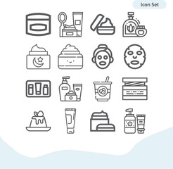 Simple set of whipped related lineal icons.