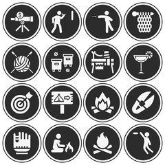 16 pack of free time  filled web icons set