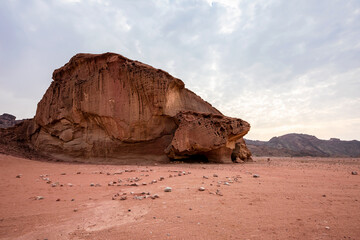 Large sandstone boulders in Timna park near Eilat, Arava Valley. Israel. 