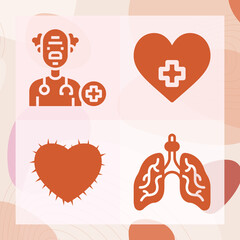 Simple set of dental related filled icons