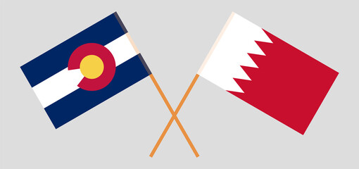 Crossed flags of The State of Colorado and Bahrain