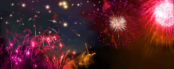 feuerwerk lichter glitzer fontänen banner