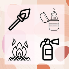 Simple set of smoke related lineal icons