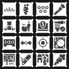 16 pack of wines  filled web icons set