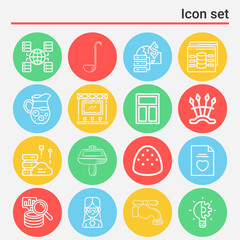 16 pack of epic  lineal web icons set