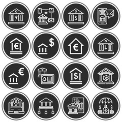16 pack of supervisory  lineal web icons set