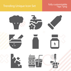 Simple set of shake related filled icons.