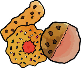water color vector of cookies