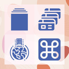 Simple set of activated related filled icons