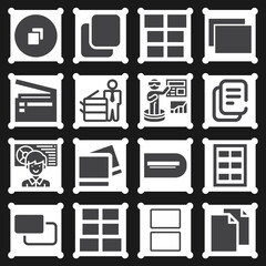 16 pack of simulate  filled web icons set