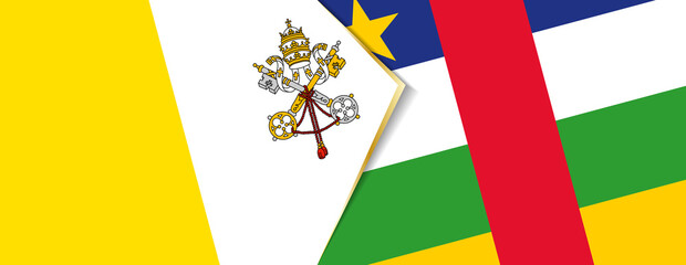 Vatican City and Central African Republic flags, two vector flags.