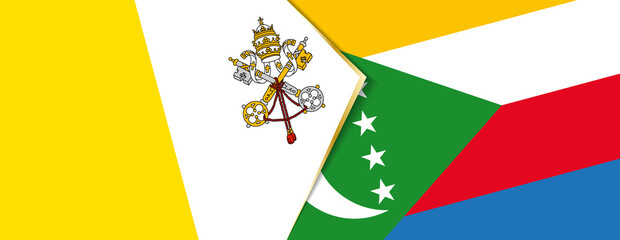 Vatican City and Comoros flags, two vector flags.