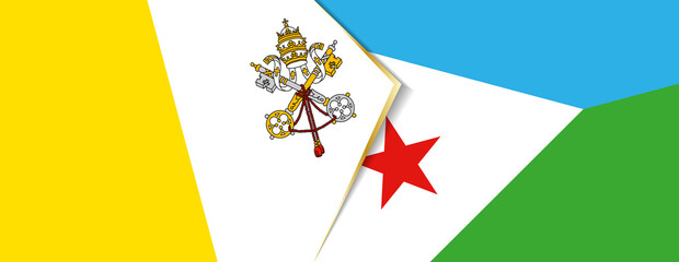Vatican City and Djibouti flags, two vector flags.