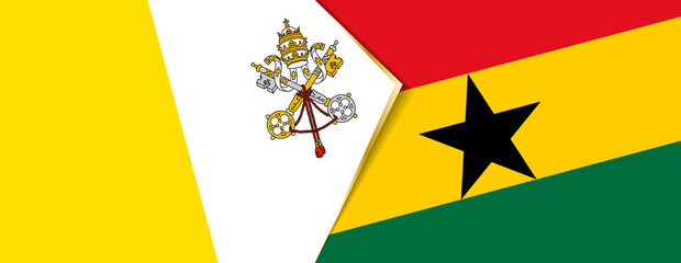 Vatican City and Ghana flags, two vector flags.