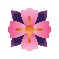 beautiful flower garden nature icon