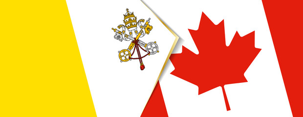 Vatican City and Canada flags, two vector flags.