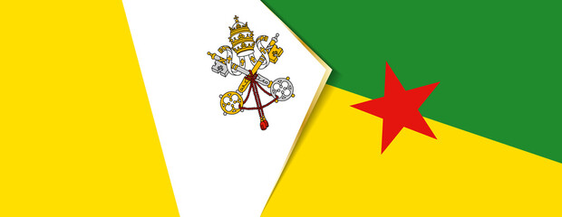 Vatican City and French Guiana flags, two vector flags.