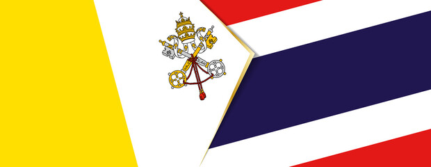 Vatican City and Thailand flags, two vector flags.
