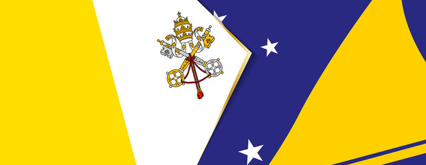 Vatican City and Tokelau flags, two vector flags.