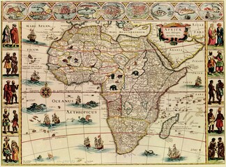 Antique map of Africa.