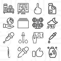 16 pack of filling  lineal web icons set
