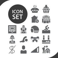 Simple set of horizontal related filled icons.