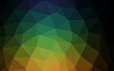 Dark Multicolor, Rainbow vector blurry triangle pattern.