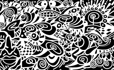 Black and white pattern on white background, abstract design