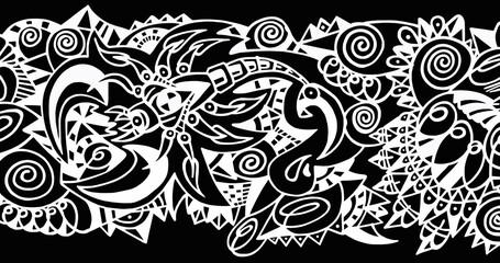 Black and white pattern on white background, abstract design