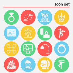 16 pack of warfare  filled web icons set