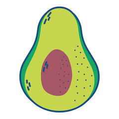 fresh avocado vegetable isolated icon