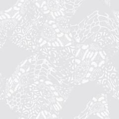 Obraz premium Seamless vintage pattern with an effect of attrition. Patchwork tiles. Hand drawn seamless abstract pattern from tiles. Azulejos tiles patchwork. Portuguese and Spain decor.