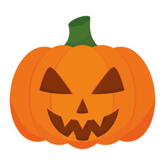 Isolated pumpkin decorative halloween october icon- Vector