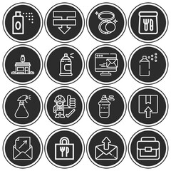 16 pack of gone  lineal web icons set