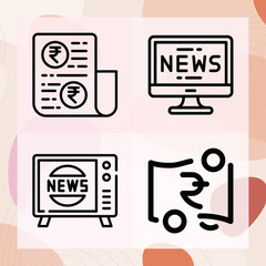 Simple set of reporting related lineal icons