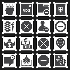 16 pack of removal  filled web icons set